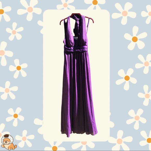 BCBGeneration Formal Purple Halter Empire Maxi Dress - Picture 6 of 16